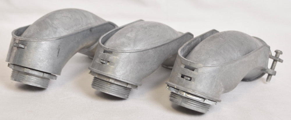 3 Count Flexible Squeeze Conduit Threaded Connectors 1-1/2" 90-Degree