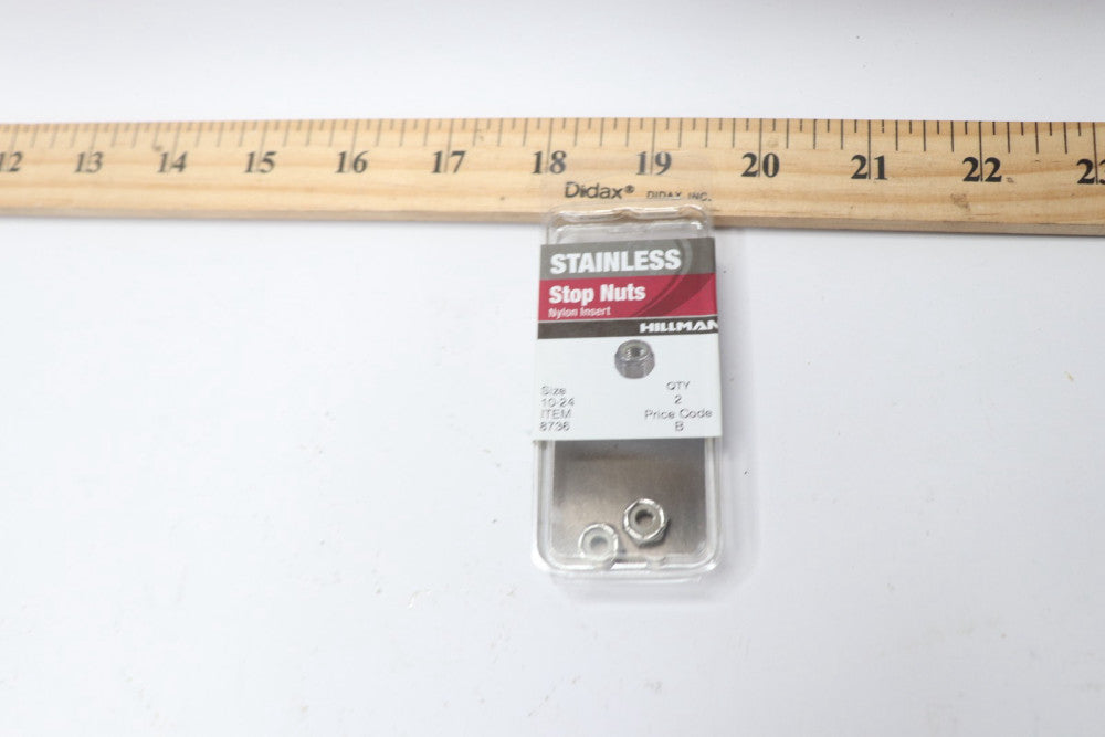 (2-Pk) Hillman Stainless Steel Stop Nut #10-24 8736