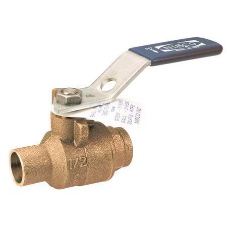 Nibco S5857066 1/2 1/2" Sweat Bronze Ball Valve Inline