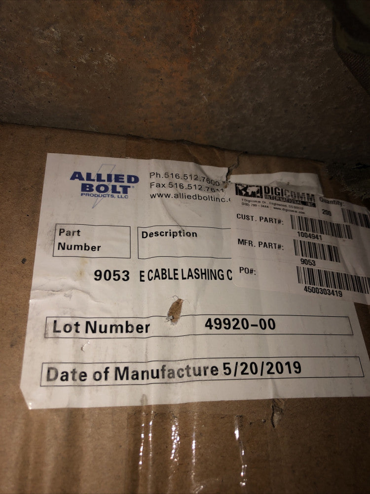 (Lot of 10) Allied Bolt E-cable Lashing Clamp 9053 New