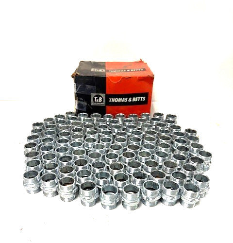 THOMAS & BETTS  1/2" COUPLINGS LOT OF 104 RAINTIGHT, TABOLITE FINISH, STEEL 5120