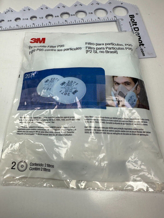 3M 2071 Respiratory Filters Particle Filter P95 - 1 Lot of 4pks. 2 Filters/pk