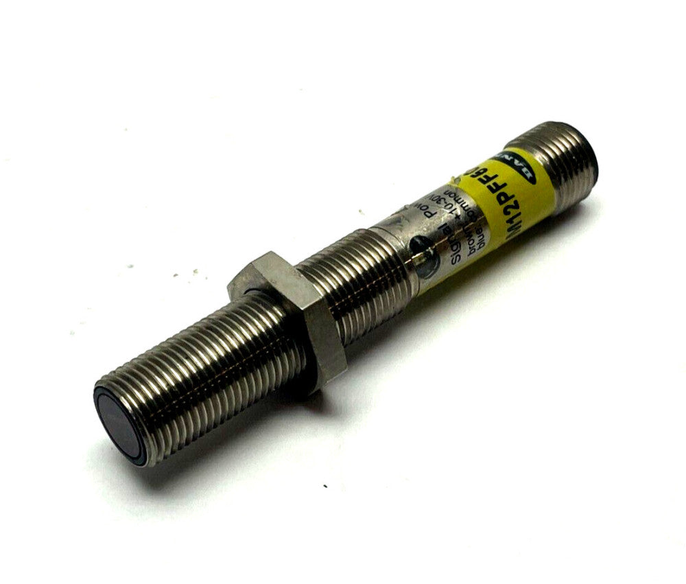 Banner M12PFF50Q8 Metal M12 Series Barrel Mount Sensor, Fixed Field, 77195