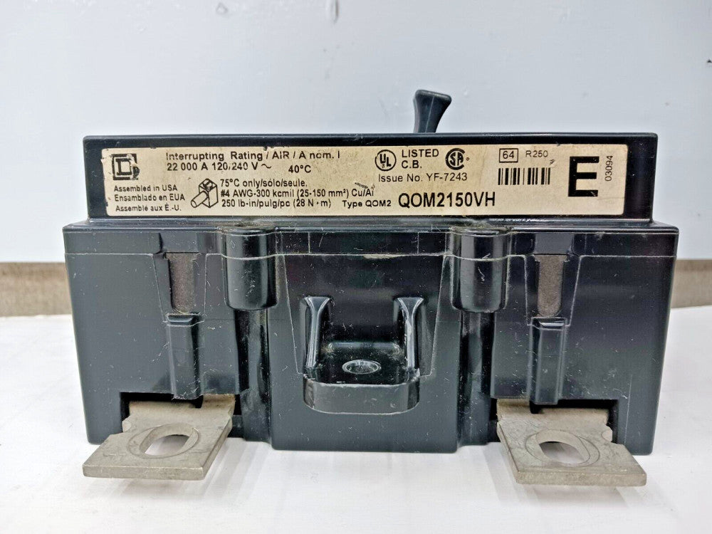 SQUARE D 150 AMP MAIN CIRCUIT BREAKER 2 POLE 120/240 VAC QOM2150VH