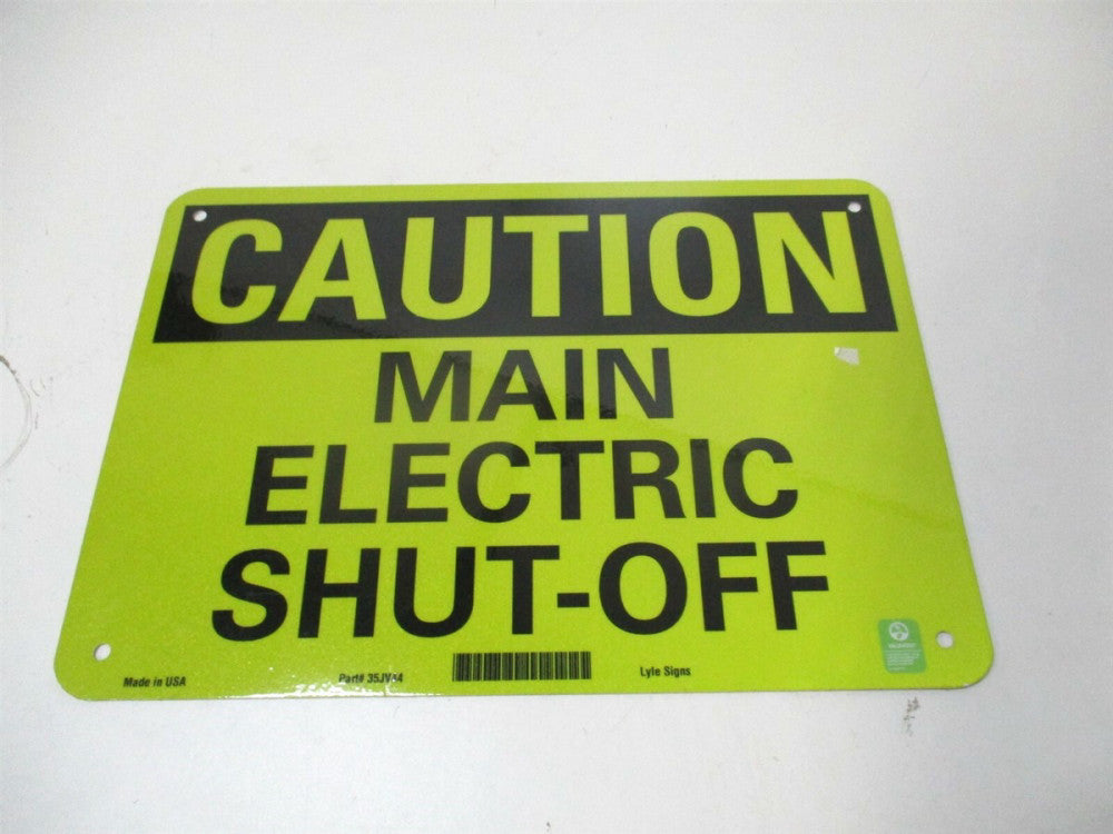 Lyle (U4-1522-RA_10X7) 7" x 10" Caution Main Electric Shut-Off Safety Sign
