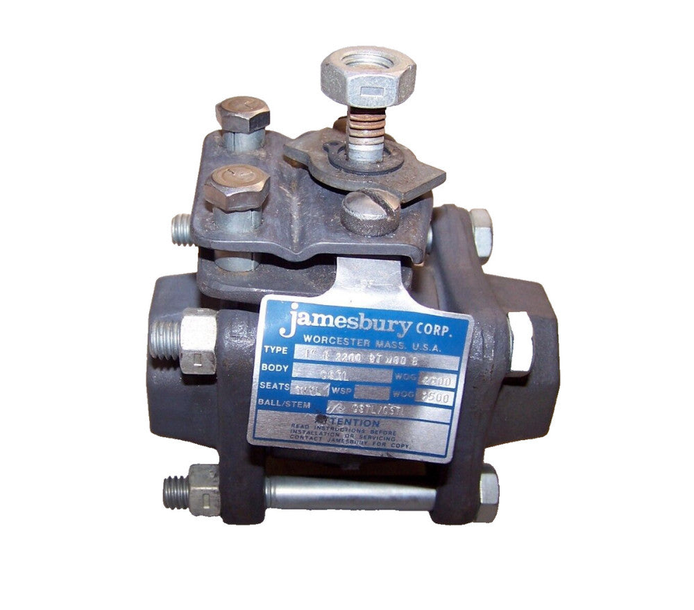 NEW JAMESBURY 1" NPT CS BALL VALVE B2200 WOG 2500  