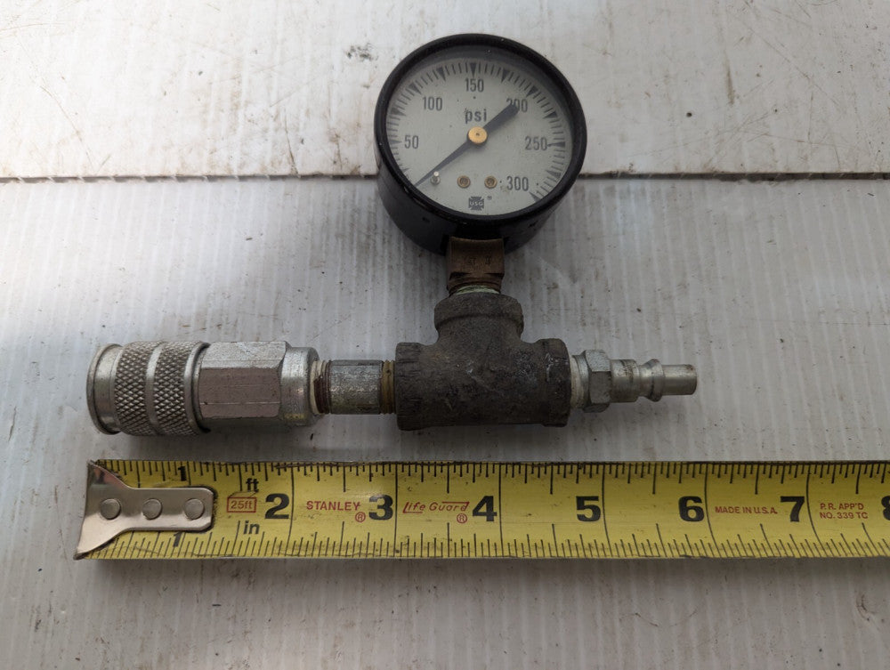 USG GY Pressure Gauge w/Fitting, 300psi, 6"+Returns