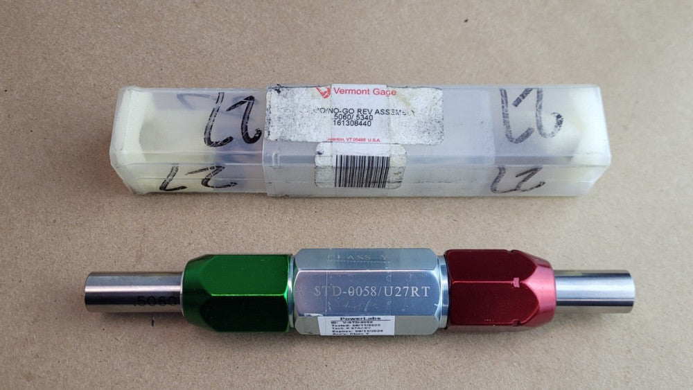 Vermont Gage V-STD-0058 / U27RT .5060 .5340 Class Y Go / No Go Gage