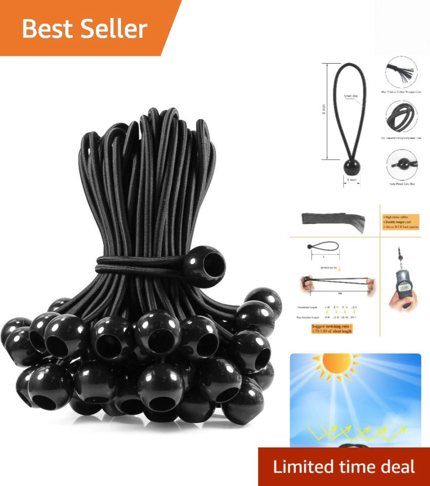 50 UV Resistant 6 Inch Bungee Balls - Perfect for Canopy and Tarp Connection