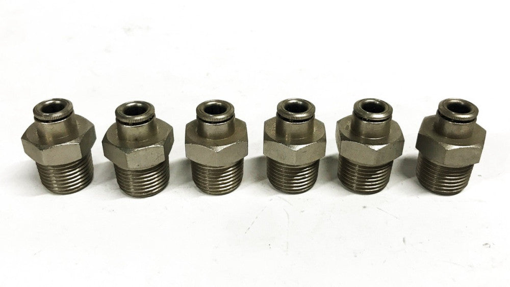 Unbranded 1/4 inch Push-in Hose Coupling [Lot of 6] NOS