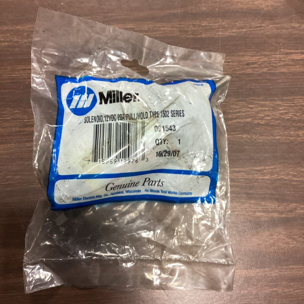 Miller 091543 Solenoid 12Vdc 20A Pull/Hold Type 1502 Series