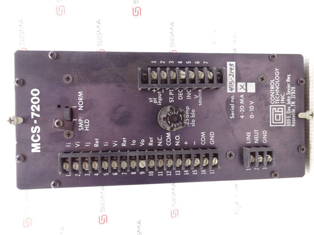CONTROL TECHNOLOGY INC MCS-7200 PLC MODULE