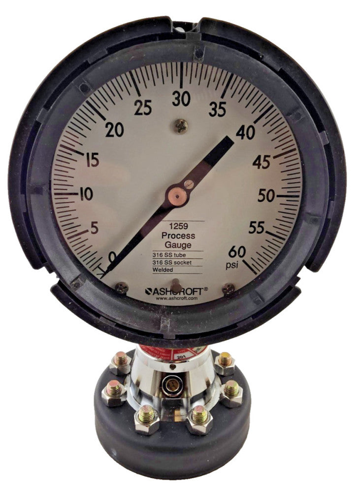 Ashcroft 1259 Pressure Gauge | 0-60 PSI | 4.5" Dial | 1/2" NPT Bottom Connection