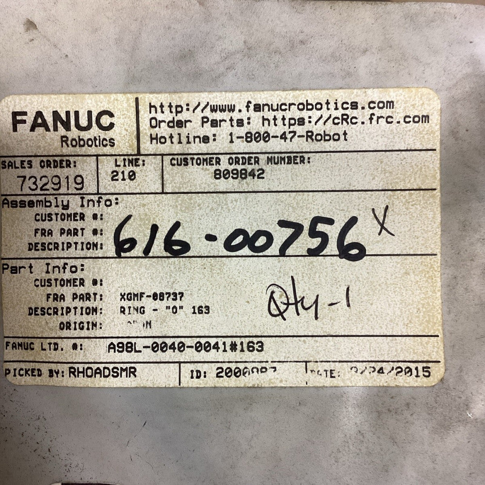 Fanuc XGMF-08737 O Ring G3