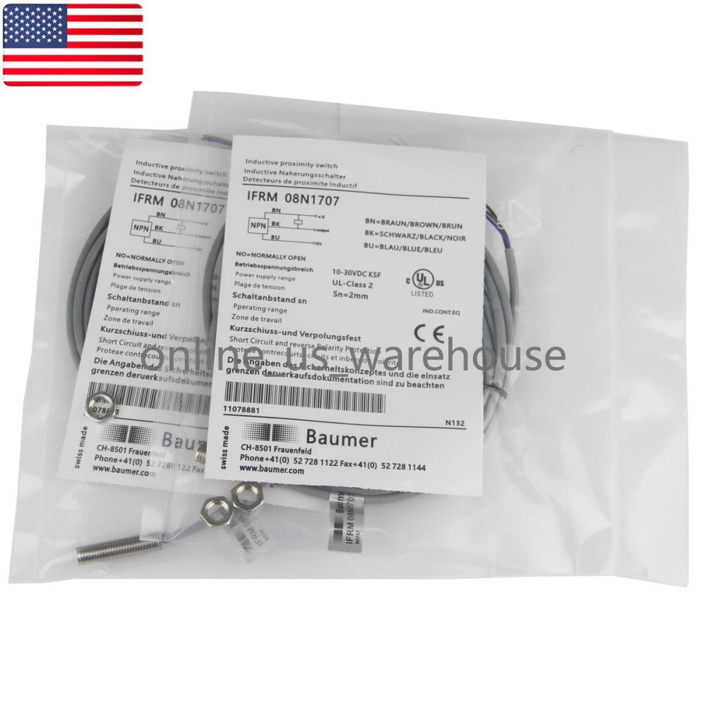 One Brand New BAUMER IFRM 08N1707 10-30VDC Proximity Switch - US Stock