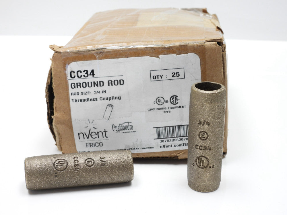 1pc Compression Coupler for Cu-Bonded Ground Rod, Pointed, Silicon Bronze, 3/4"