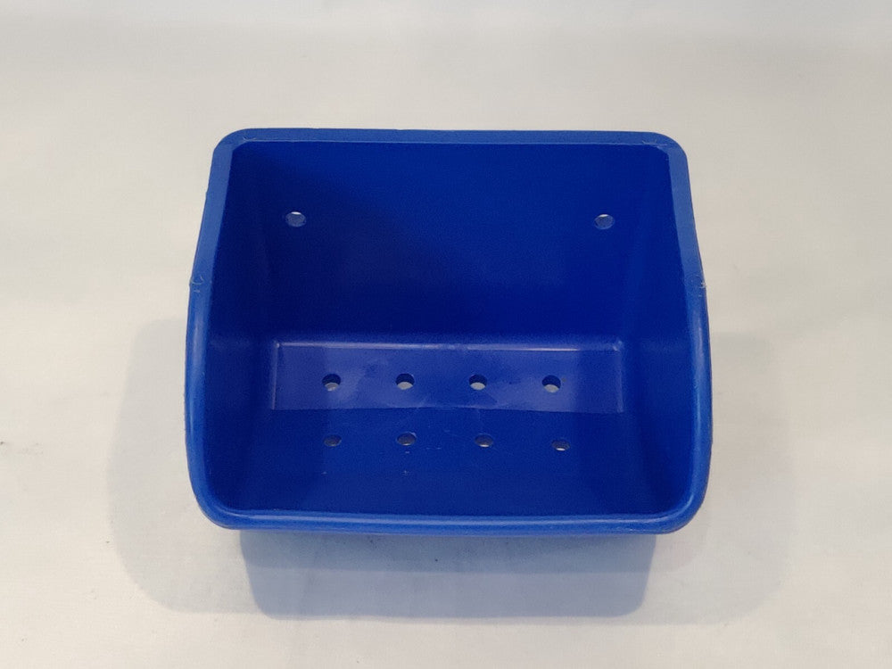 10pc Tapco 6" x 5" CCHD HDPE Heavy Duty Elevator Bucket, Vented, Blue, Used