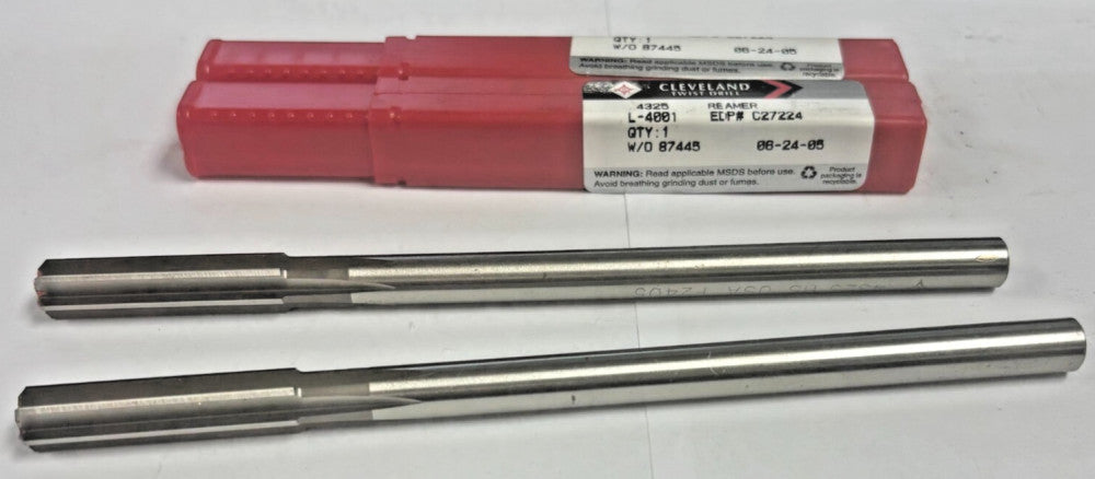CLEVELAND TWIST STRAIGHT REAMER, M0203 6-FLUTE, LOT OF 2 SIZE 13/32" DIAMETER