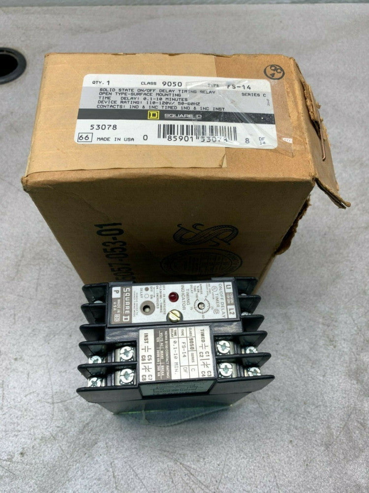 NEW IN BOX SQUARE D TIMING RELAY 9050 FS-14