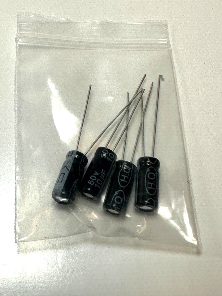 High Quality 17D-50V 10uF Capacitors Black (Lot of 4) New Fast Ship