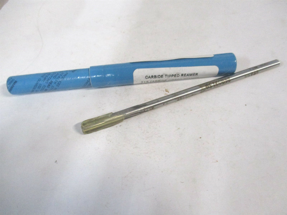 (82021502) 0.215" x 1-1/4" x 5" OAL Carbide-Tipped 3 Flute Chucking Reamer 