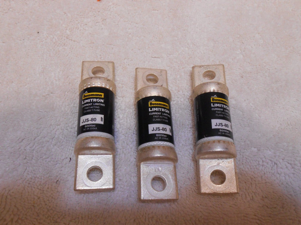 3 new Bussman Limitron JJs-80 fuses 600vac
