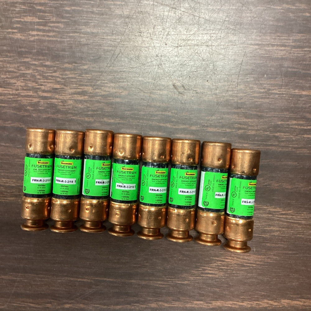 Lot of NINE Bussmann FuseTron FRN-R 3-2/10 Time Delay RK5 Type D Fuses 250V