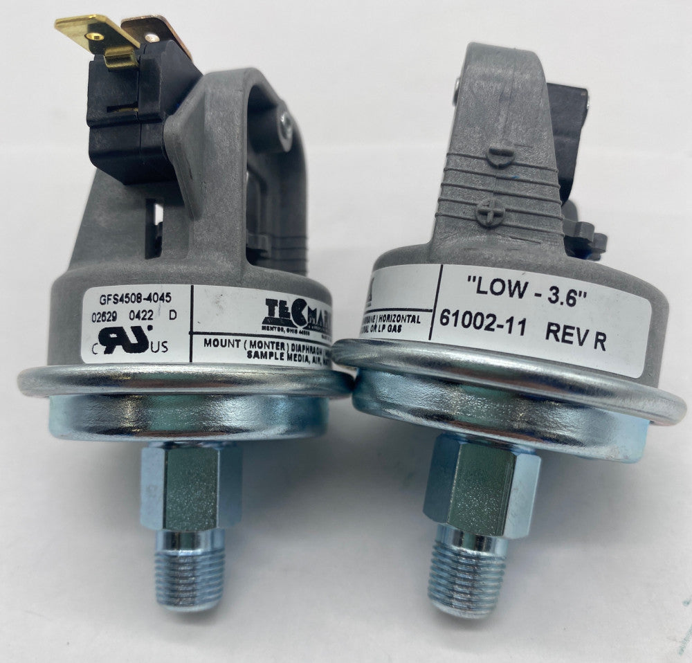 NEW Tecmark GFS4508-4045 Gas Valve Pressure Switch, Low 3.6" Lot of 2