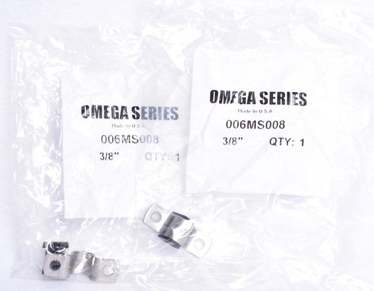 2 Count ZSI Omega Series 2-Hole Cushioned Pipe Clamps 3/8"  006MS008