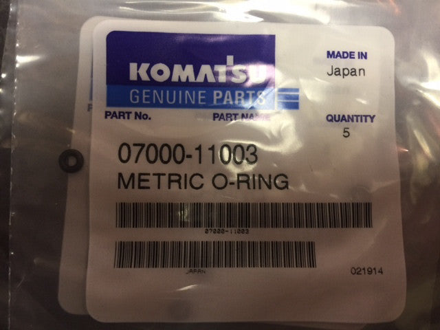 07000-11003 Komatsu O-Ring P60 - Pack of 5 - 0700011003 (NEW)