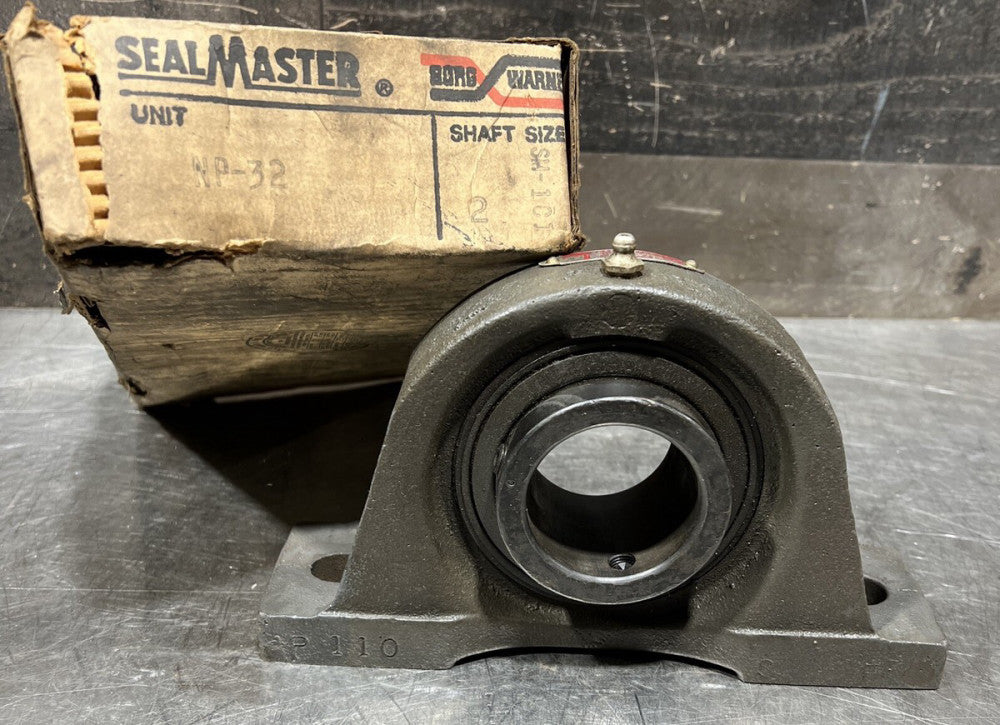 SealMaster NP-32 P-110 Pillow Block Ball Bearing Unit 2" Two Bolt Iron Nos