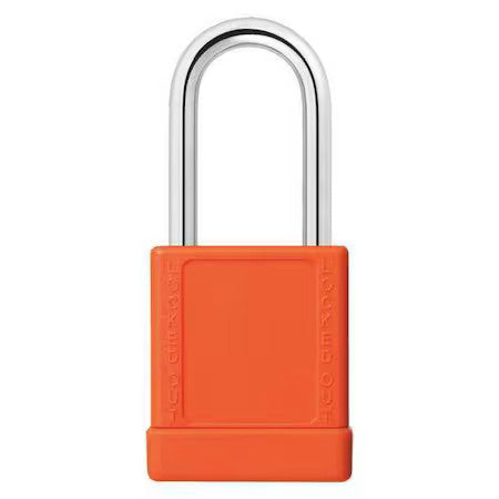 Zoro Select 48Jr87 Lockout Padlock,Kd,Orange,2"H