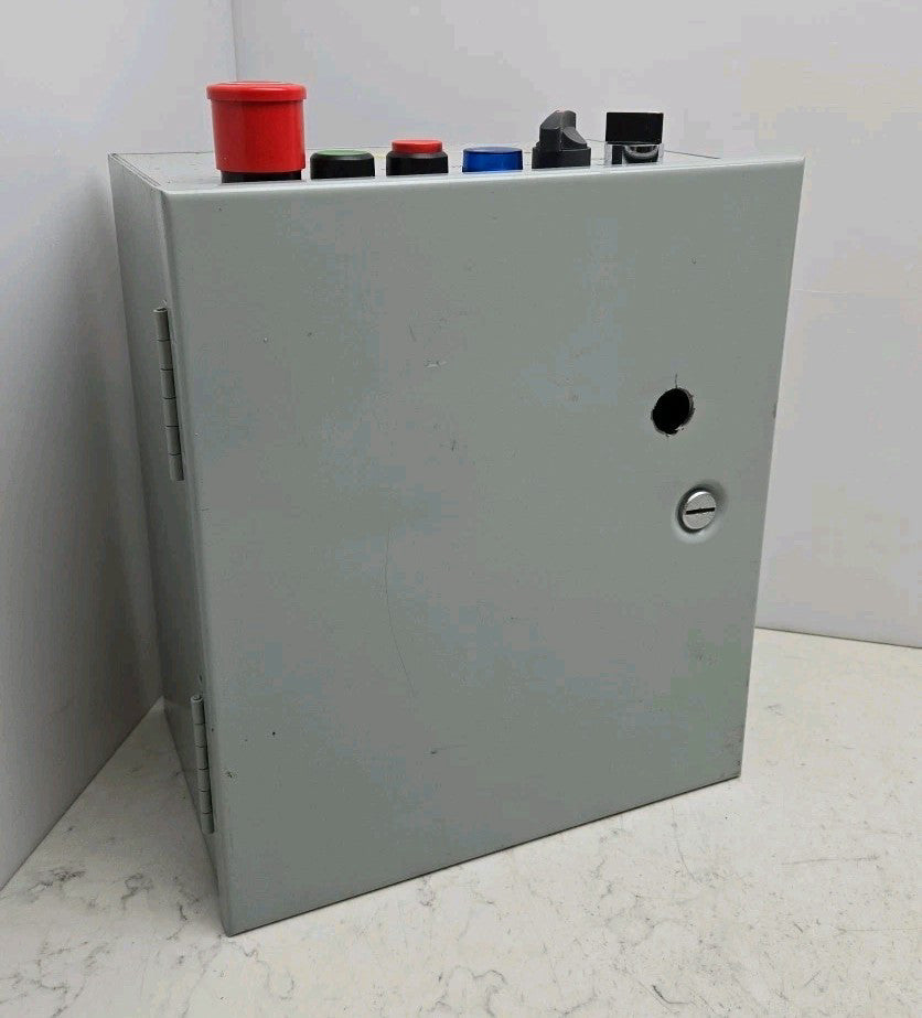 Hoffman A14N128 Metal Enclosure 14" H x 12" W x 8" D With Push Buttons See Pictu