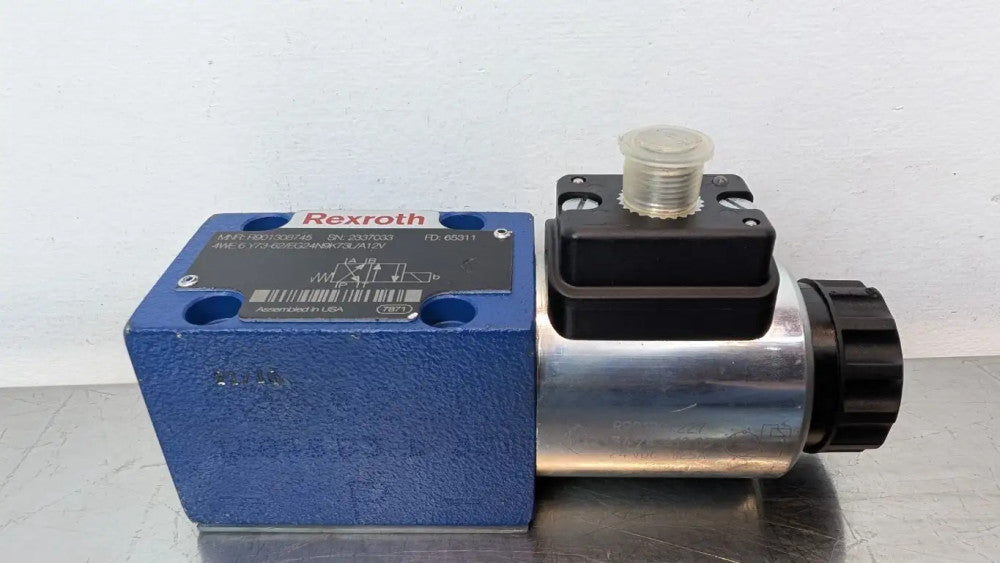 Rexroth R901308745 Solenoid Valve 4WE6Y73-62/EG24N9K73L/A12V 24VDC 1.25A