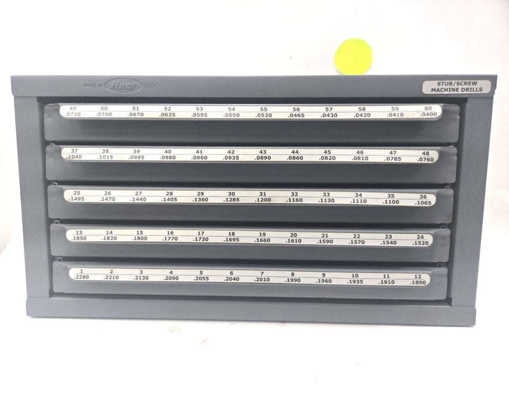 HUOT STUB/SCREWS MACHINE DRILLS CABINET***FULL**  #1 TO #60