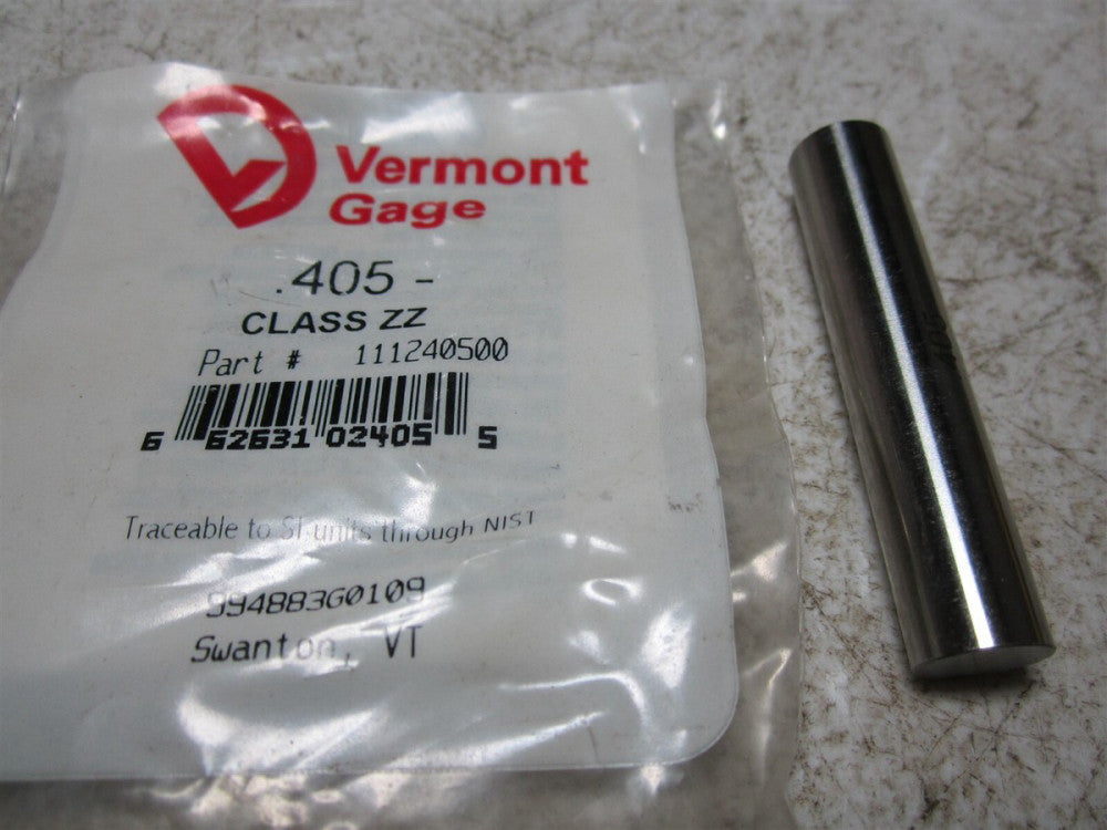 Vermont Gage (111240500) 0.405 Diameter Class ZZ Pin Gage