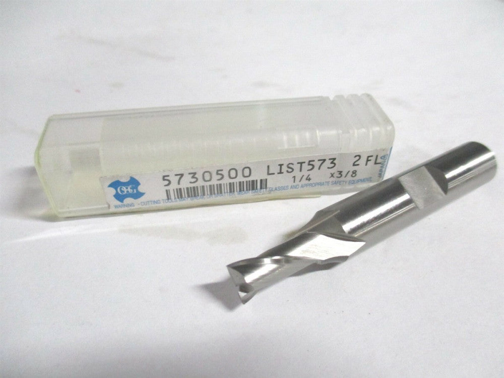 OSG (5730500) 1/4" x 1/2" x 3/8" x 2-5/16" OAL HSS 2 Flute Square End Mill 