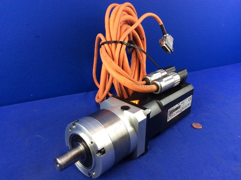 B&R 8MSA3S.E1-30 SERVO MOTOR W/ OPG GEARBOX, MOTOR FEEDBACK & POWER CABLES