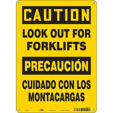 Condor 476P17 Safety Sign, 14 In Height, 10 In Width, Aluminum, Vertical