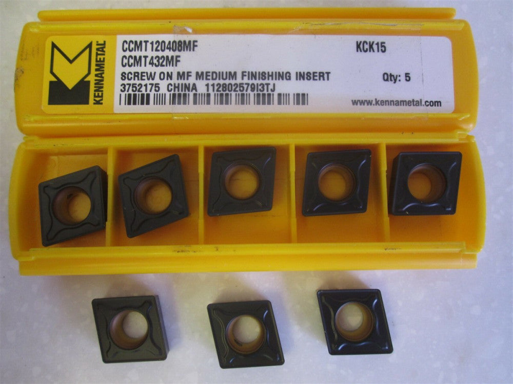 Kennametal (3752175) Carbide Turning Inserts CCMT Size 432 Grade KCK15 8 Pcs