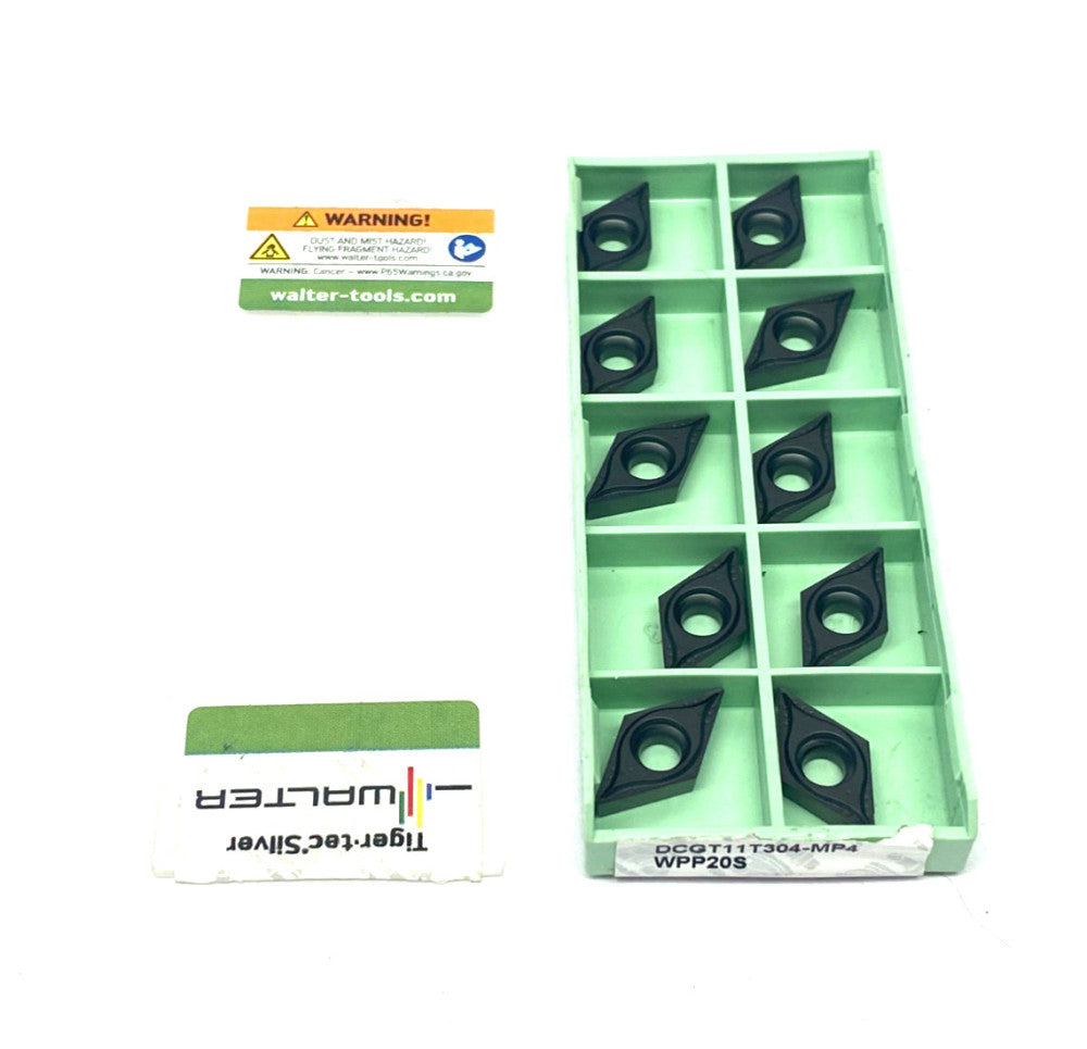 Walter DCGT11T304-MP4 Tiger-tec Silver Turning Inserts WPP20S 6218217 PKG OF 10