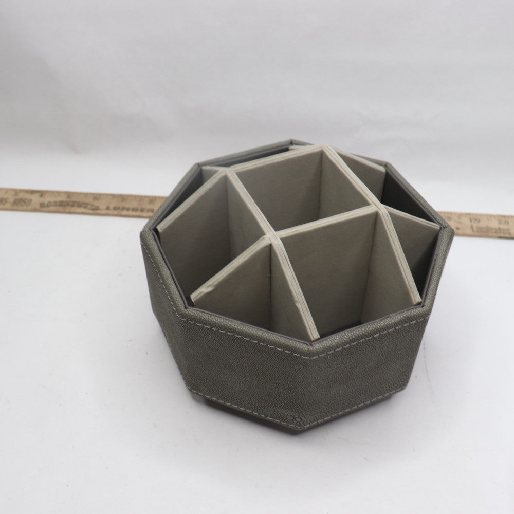Faux Leather Desk Organizer Engineered Wood