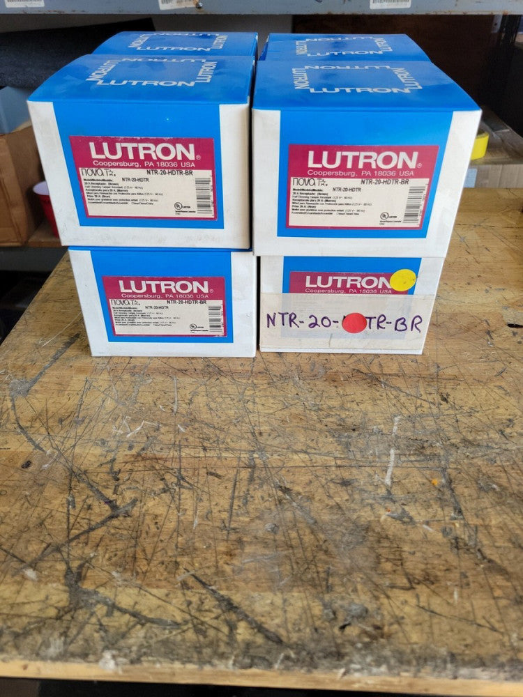 1) NEW! LUTRON NTR-20-HDTR-BR DIMMING RESISTANT RECEPTACLE, 20A 125V, WHITE