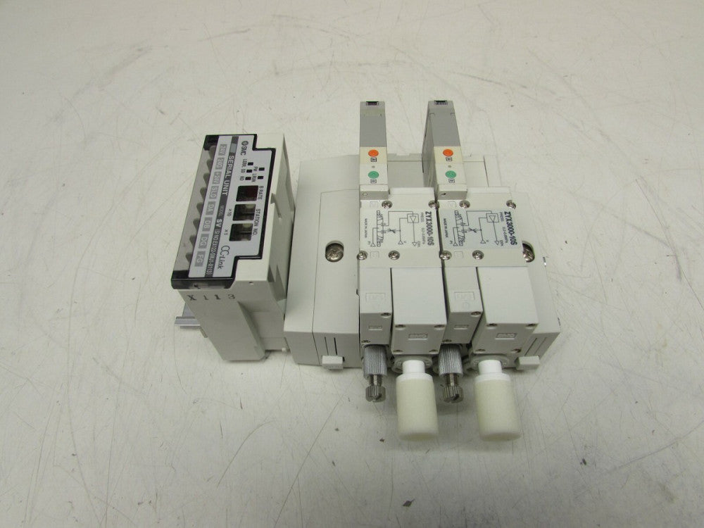 SMC PNEUMATIC MANIFOLD , W/ EX120-SMJI & 2/ ZYX3000-10S, NEW! MAKE OFFER!