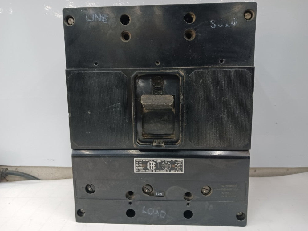 SIEMENS 400 AMP CIRCUIT BREAKER 3 POLE 600 VAC ET 5745