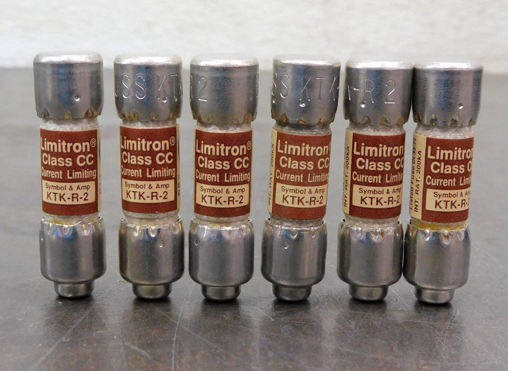 Cooper Bussmann KTK-R-2 Limitron Current Limiting Fuse 600V 2A Lot of Six (6)