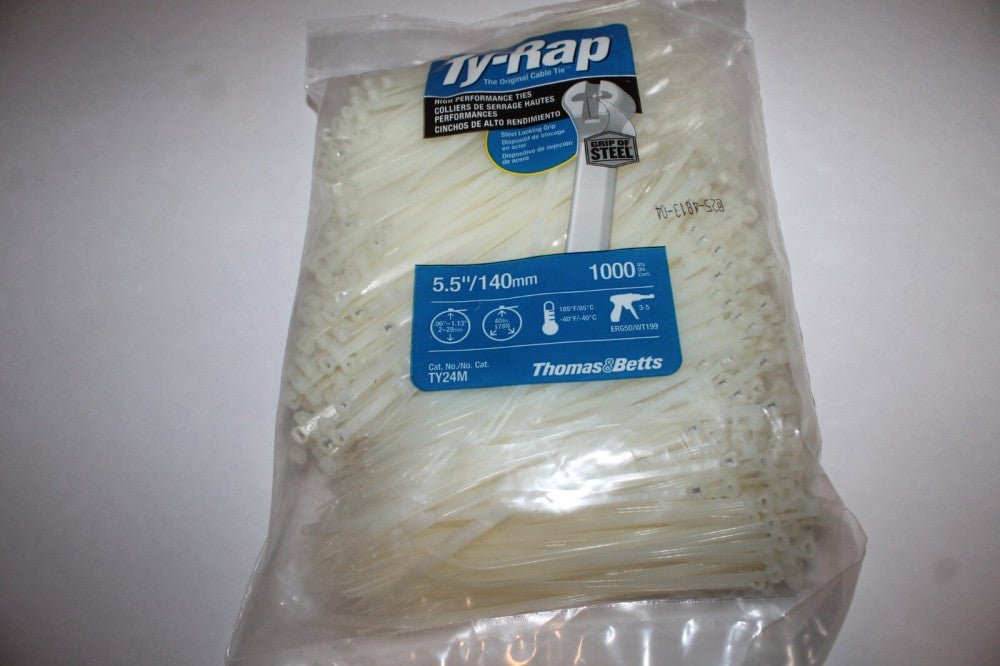 Thomas & Betts TY-Rap TY24M 5.5" 40lb Natural 1,000 / Bag NEW!