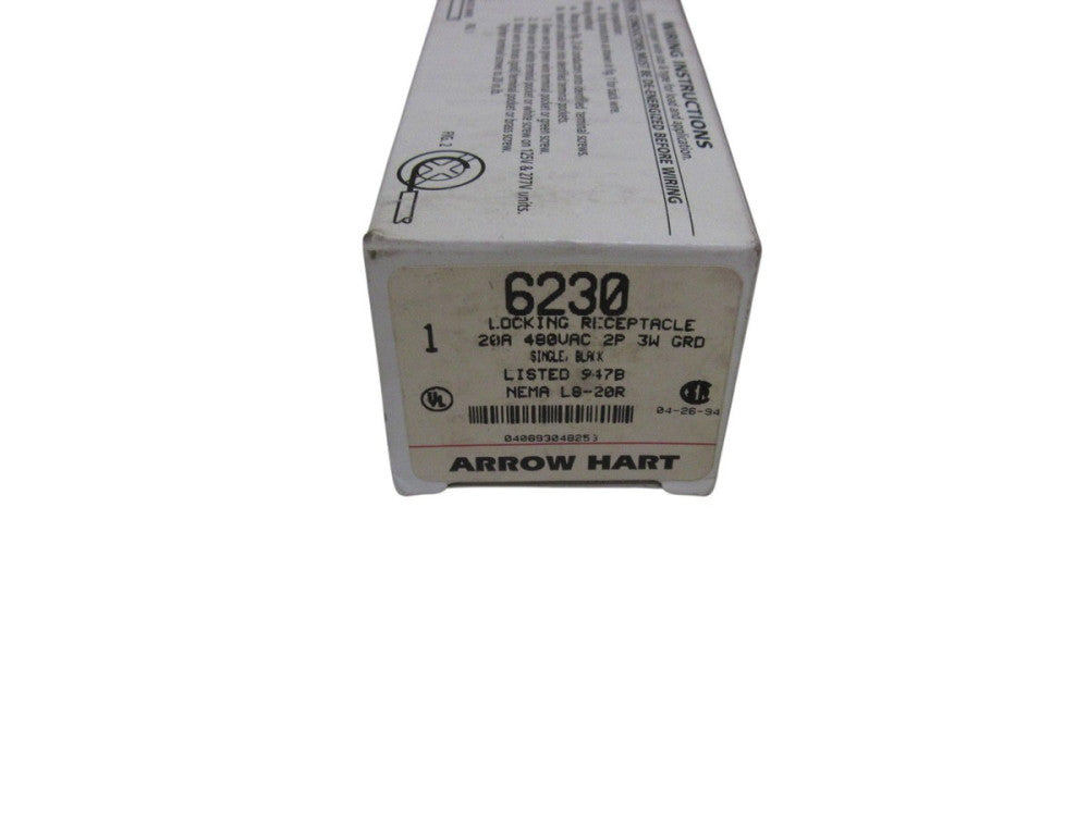 LOT OF 2 ARROW HART 6230 LOCKING RECEPTACLE 480VAC NSMP