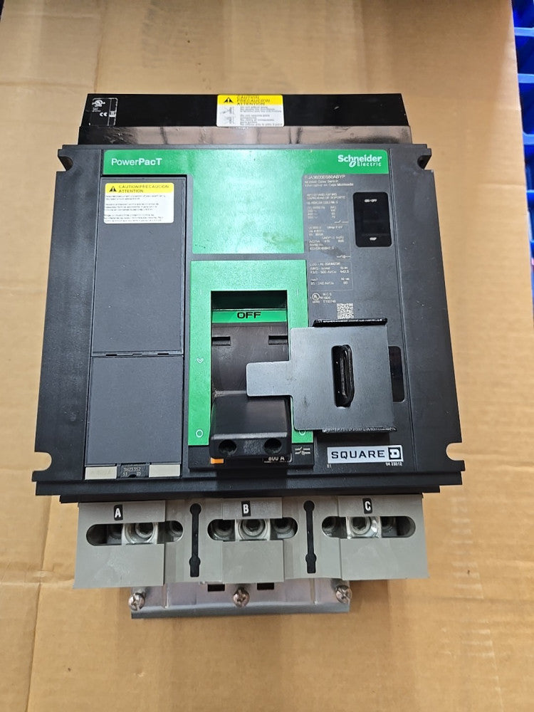 SQUARE D PJA36000S80ABYP  PJ 800 600V 800A MOLDED CASE SWITCH Power Pact Breaker