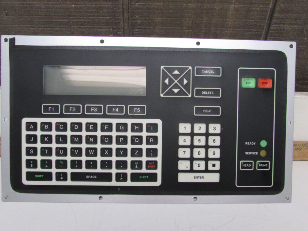VIDEOJET OPERATOR INTERFACE 9370-00594-201/B AID-1 W/ CRUSM1027-02 DISPLAY NICE 